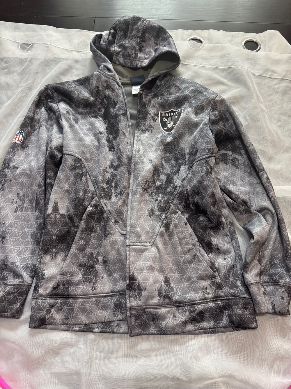 Raiders Black & Gray Hooded Jacket